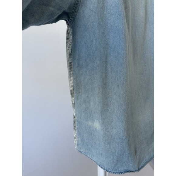 VTG Gitano Gingham Denim Chambray Shirt , Sz: Women's M 80s  (b38) - Picture 3 of 7
